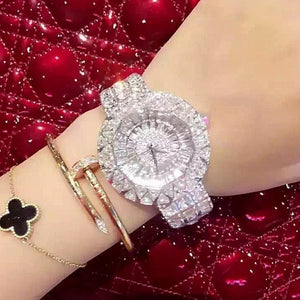 2017 new style! Top Quality Women Watches Luxury Steel Full Rhinestone Wristwatch Lady Crystal Dress Watches Female Quartz Watch