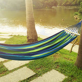 240x150CM Double Person Hammock Canvas Camping Hammocks Wooden stick Prevent Rollover Bar Garden Camping Swing Hanging