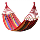 240x150CM Double Person Hammock Canvas Camping Hammocks Wooden stick Prevent Rollover Bar Garden Camping Swing Hanging