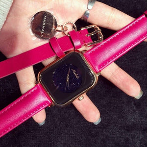 2017 New Style High Quality Women Watch Luxury 2 pieces-set Lady Wristwatches Dress Watch Female Genuine Leather Band Watch Hour