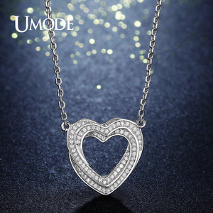 UMODE Natural Crystal Stone Long Link Chain Mutil Heart Shape Pendant Necklaces Jewelry for Women Fashion Collier Femme UN0238