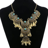 LOVBEAFAS Fashion Collier Femme Bijoux Bohemian Choker Statement Necklace Collar Vintage Maxi Long Necklace Fine Jewelry