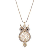 LUBINGSHINE Crystal Sweater Chain colar collier Cute Owl Hollow Out Pendant Necklace Female Tree Of Life Necklaces Jewelry Women