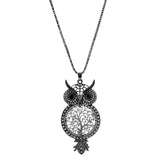 LUBINGSHINE Crystal Sweater Chain colar collier Cute Owl Hollow Out Pendant Necklace Female Tree Of Life Necklaces Jewelry Women