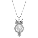 LUBINGSHINE Crystal Sweater Chain colar collier Cute Owl Hollow Out Pendant Necklace Female Tree Of Life Necklaces Jewelry Women