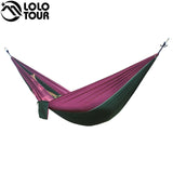 Portable Lightweight Nylon Parachute Double Hammock Multifunctional 2 People Hamak Camping Backpacking Travel Beach Yard Garden