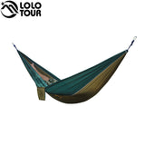 Portable Lightweight Nylon Parachute Double Hammock Multifunctional 2 People Hamak Camping Backpacking Travel Beach Yard Garden