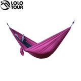 Portable Lightweight Nylon Parachute Double Hammock Multifunctional 2 People Hamak Camping Backpacking Travel Beach Yard Garden