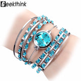 GEEKTHINK Bohemian Style Luxury Brand Quartz Watch Women Bracelet Ladies Casual Dress Steel band Clock Female Girls Trending New