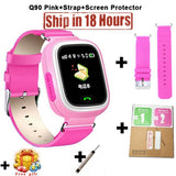 New Arrival Q90 GPS Phone Positioning Fashion Children Watch 1.22 Inch Color Touch Screen WIFI SOS Smart Watch PK Q80 Q50 Q60