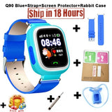 New Arrival Q90 GPS Phone Positioning Fashion Children Watch 1.22 Inch Color Touch Screen WIFI SOS Smart Watch PK Q80 Q50 Q60