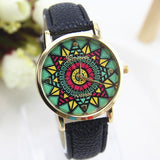 NEW Ethnic Watch Women Aztec Sun Stars PU Leather woman wristwatch casual dress accessories Geneva Style