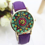 NEW Ethnic Watch Women Aztec Sun Stars PU Leather woman wristwatch casual dress accessories Geneva Style