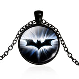 Hot! 2017 New Batman Superman For Men Three Color 25MM Round Glass Pendant Necklace Collier Hero Charm Necklace Jewelry Gift