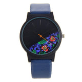 Bgg New Country style Leather Women Quartz Watches 2017 Luxury Top Brand Floral Pattern ladies Casual Watch female dress Clock