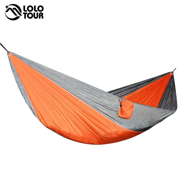 Portable Lightweight Nylon Parachute Double Hammock Multifunctional 2 People Hamak Camping Backpacking Travel Beach Yard Garden