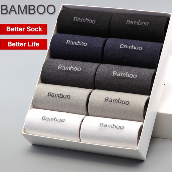 2018 Men Bamboo Socks Brand Guarantee Anti-Bacterial Comfortable Deodorant Breathable Casual Business Man Sock (10 Pairs / Lot)