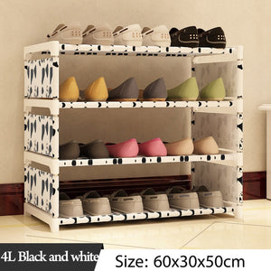 Multi Layer Shoe Rack Nonwovens Steel Pipe Easy to install home Shoe cabinet Shelf Storage Organizer Stand Holder Space Saving