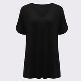 2018 Women Large Size Tee Shirt Summer Tops V neck Short Sleeve Casual Loose Tee Shirts Ladies Plus Size Cotton Tshirt Female