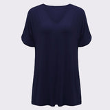 2018 Women Large Size Tee Shirt Summer Tops V neck Short Sleeve Casual Loose Tee Shirts Ladies Plus Size Cotton Tshirt Female