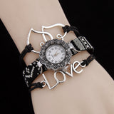 New Fashion 2018 Watches Women Antique LOVE Style Bracelet Watches Women Casual Analog Dress Watch Quartz Watch 6 Color AC109