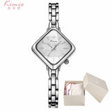 Brand Watch Kimio New Style Square Dail Luxury Brand Women Quartz Rose Gold Bracelet Dress Watch Relogio Montre Femme with Box