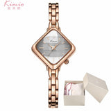 Brand Watch Kimio New Style Square Dail Luxury Brand Women Quartz Rose Gold Bracelet Dress Watch Relogio Montre Femme with Box