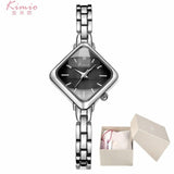 Brand Watch Kimio New Style Square Dail Luxury Brand Women Quartz Rose Gold Bracelet Dress Watch Relogio Montre Femme with Box