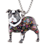 Bonsny Maxi Statement Metal Alloy Pit Bull Buster Dog Choker Necklace Chain Collar Pendant 2016 Fashion Enamel Jewelry Women