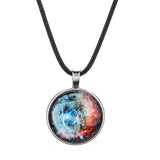 LUBINGSHINE Black Leather Rope Necklace Galaxy Solar System Pendants Necklaces For Woman collier femme Fashion Jewelry