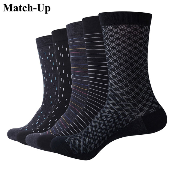 Match-Up Men's  socks color Cotton  for business dress casual funny long socks (5pairs/lot)