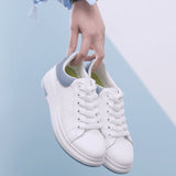 White Shoes For Women Female Thick Gym Shoes Woman Ventilation Hundred Up Blue Patchwork Skate Shoes Flat Trend Tennis Shoes