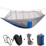 Outdoors Camping Hammock With Mosquito Net RipStop Nylon Lightweight Bug Free Hiking Backpacking Portable Double Reversible