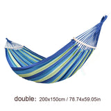 METIME  Hammock with stick Double/Single  High Quality Garden swing Sleeping bed Portable Outdoor Camping Garden hanging chair