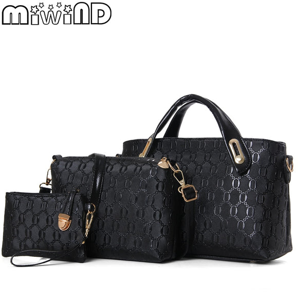 Women Bags Female Handbags Shoulder Fashion Simple Elegant Variety 3-Piece Set Large Capacity practical MIWIND 2019 New Arrival