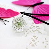 Real Dried Dandelion Pendant Necklace Glass Ball Plant flower Crystal feather Long Strip Leather rope Chain Gift Collier Femme