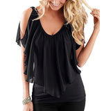 Summer Sexy Plus Size 3XL 4XL 5XL T-Shirt Women Tshirt Oversized T Shirt V Neck Vest Tank Ruffle Tops female Tunic tee shirt HOT