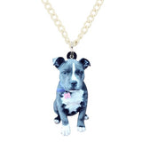 Bonsny Statement Acrylic Staffordshire Bull Terrier Dog Necklace Pendant Collar Choker Animal Jewelry For Women Girls Teens Pets