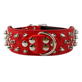 Pet Dog Collar Leather Collars for Pitbull Spiked Studded Dogs Collars for Medium Large Pets Pit Bull Dog