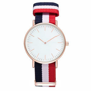 New Simple Canvas Nylon Strap Style Casual Quartz Couple Wrist Watch Men Fashion Luxury Gold Dial Women Dress Watches Relojes