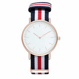 New Simple Canvas Nylon Strap Style Casual Quartz Couple Wrist Watch Men Fashion Luxury Gold Dial Women Dress Watches Relojes