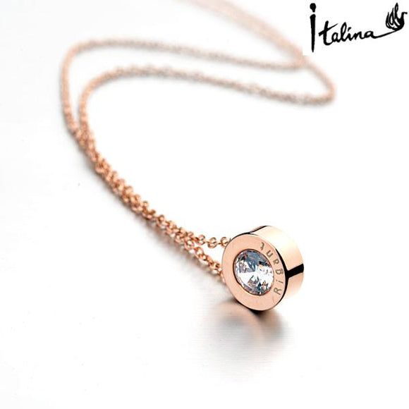 TRACYSWING fashion jewelry  brand colar choker austrian crystal copper rose gold color pendant necklace  for womens #RG86056