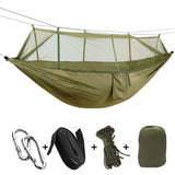 Portable hammock Outdoor Furniture Mosquito net Hammock for Camping hamac travel Sleeping Bed Parachute Fabric Hammock swings