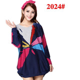 XL-5XL NEW 2018 winter autumn women casual print long sleeve t shirt tops & tees plus size loose fashion cartoon tunic big large