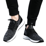 Men Fashion Solid Color Breathable Mesh Cross Tied  Gym Shoes Running Shoes