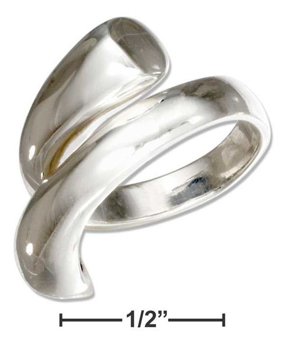 Sterling Silver Plain Wide Bypass Ring