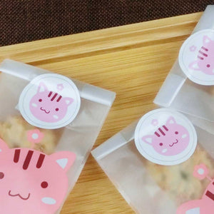 (OPTION 3 AND OPTION 4 are stickers.sticker is 1 PCS)Blue Ruru pink Toto DIY biscuit bag West Point packing bag(50 pcs biscuit bags or 1PCS stickers )