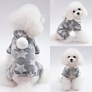 Pet Clothes for Small Dog ropa para perro Winter Cat Coat Clothing Fleece Dogs Outfit Jumpsuit Hooded Cute Bull Dogs Apparel