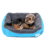 Dog Bed House Warm Paw Print Puppy Mat Waterproof Pet Sofa Soft Fleece Small Dog Beds for Small Medium Dogs Bull Terrier