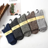 New 5 Pair/Lot Men's Wool Socks Stripe Casual Calcetines Hombre Thick Cotton Socks Winter Warm Socks Male High Quality